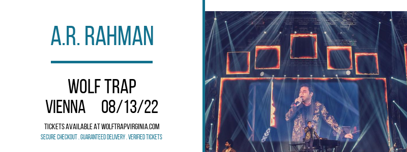 A.R. Rahman at Wolf Trap tickets A.R. Rahman at Wolf Trap