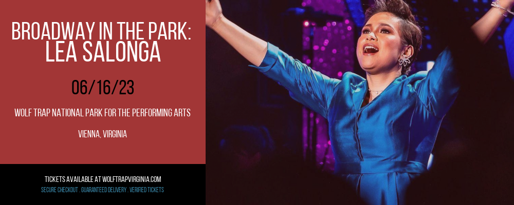 Broadway In The Park: Lea Salonga at Wolf Trap tickets Broadway In The Park: Lea Salonga at Wolf Trap