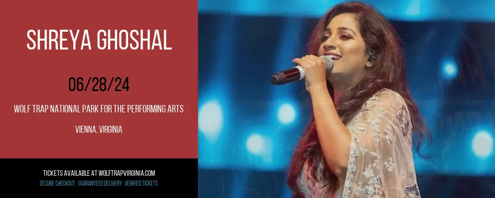 Shreya Ghoshal at Wolf Trap National Park for the Performing Arts
